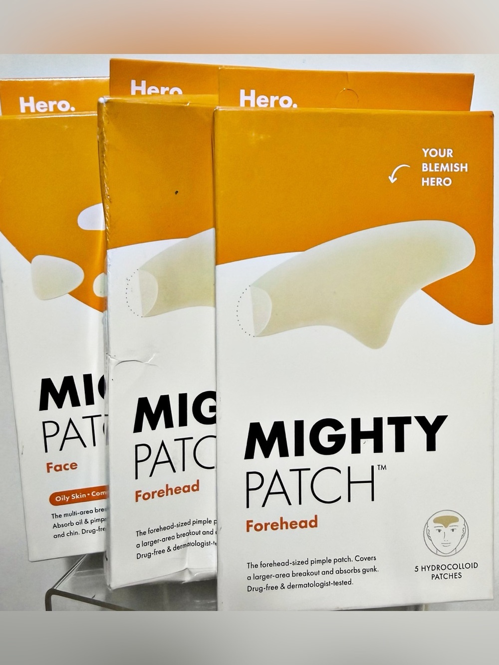 {3 Packs} Hero MIGHT PATCH Forehead (2) Face (1) ~ 15 Patches Total ~ New in Box